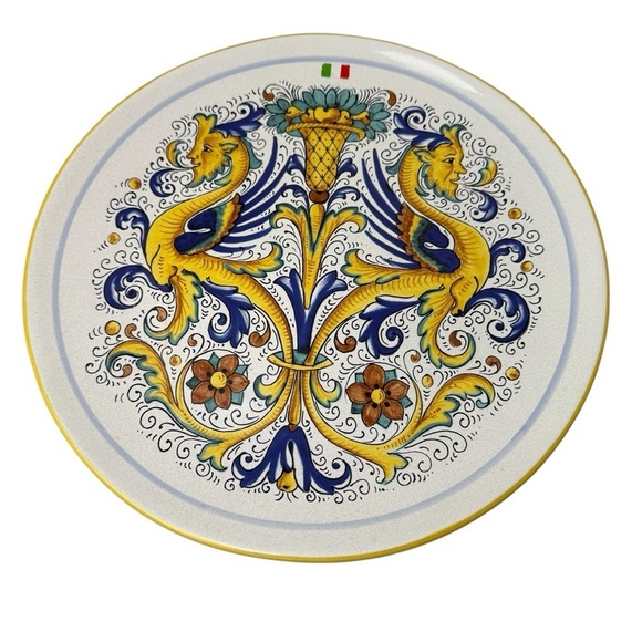 Deruta Plate Raffaellesco DRAGON GRIFFIN Platter Charger 13.5" HandPainted Italy - Picture 1 of 7